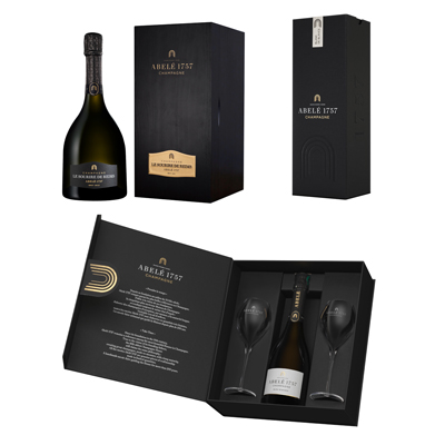 Image smartphone Exemple coffret champagne ABELE BUSINESS GIFTS FRANCE, le spécialiste des Cadeaux d'Affaires de Prestige et Cadeaux d'Entreprises Haut de Gamme